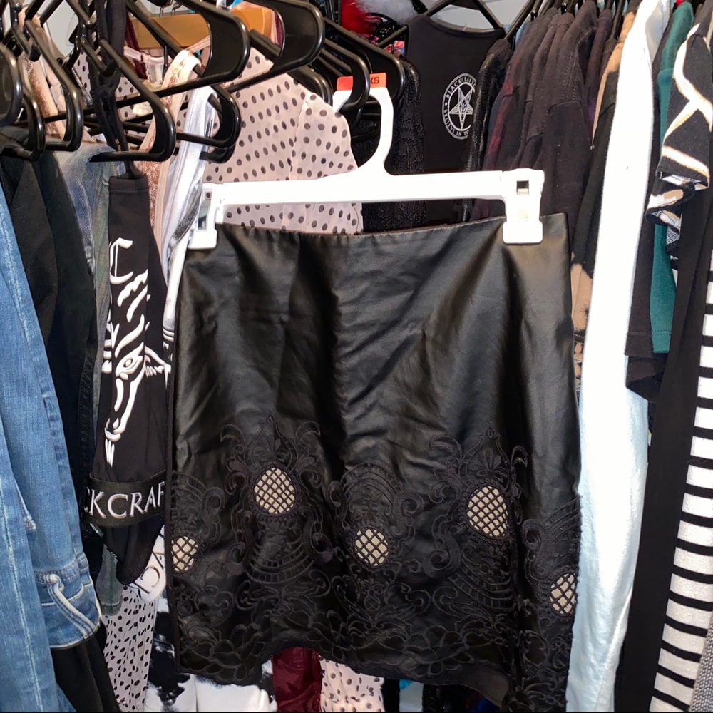 Faux leather mini skirt